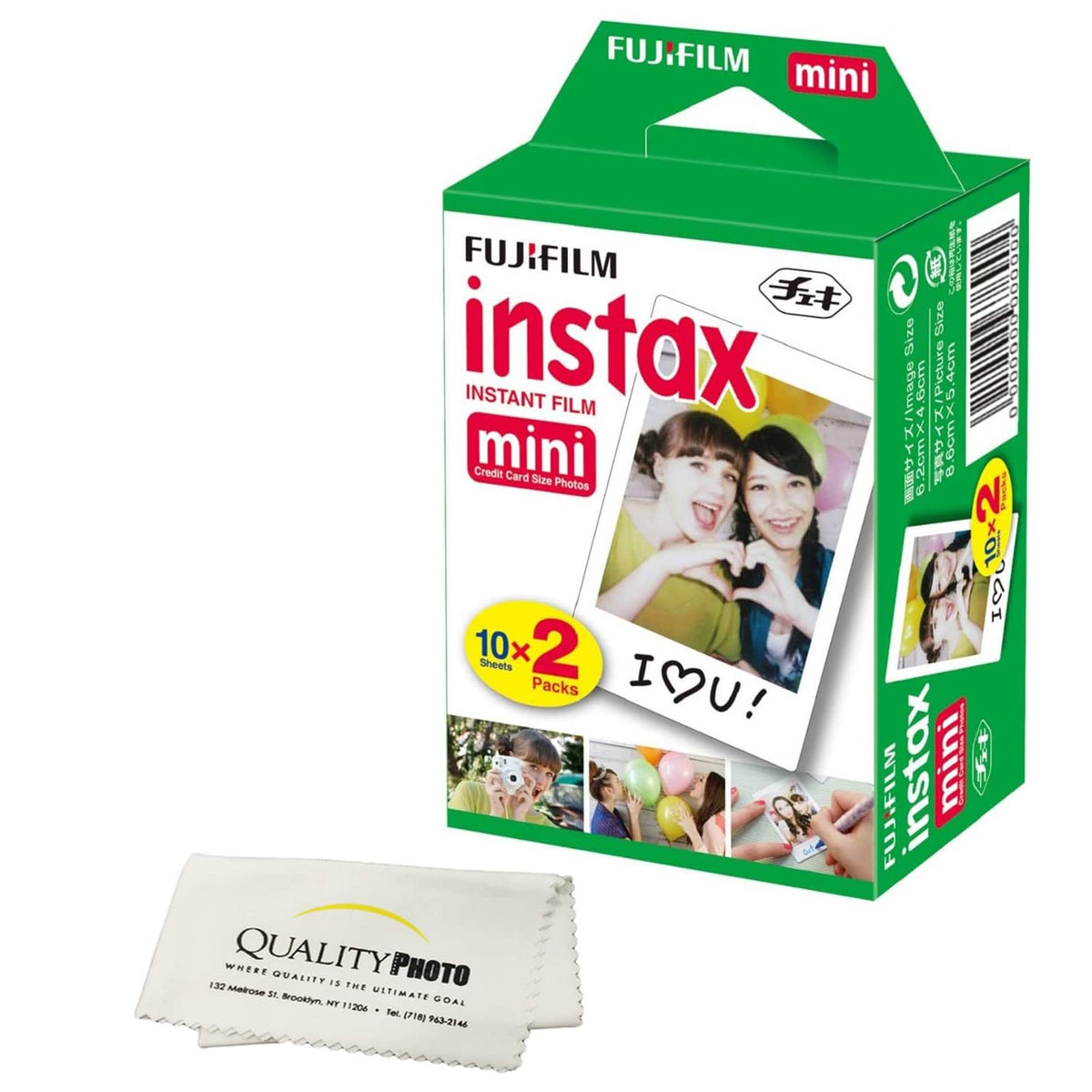 Fujifilm Instax Mini Film for All Mini Cameras + Quality Photo Cloth, 40 Sheets