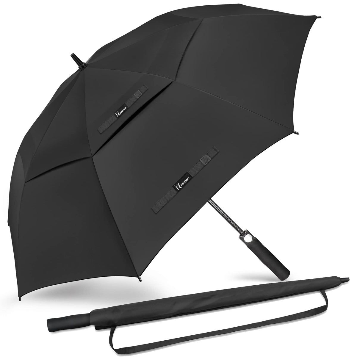 NINEMAX Large Golf Umbrella Windproof Strong 54/62/68 Inch,Extra Big Golf Umbrellas Automatic Open Double Canopy for Gents Women