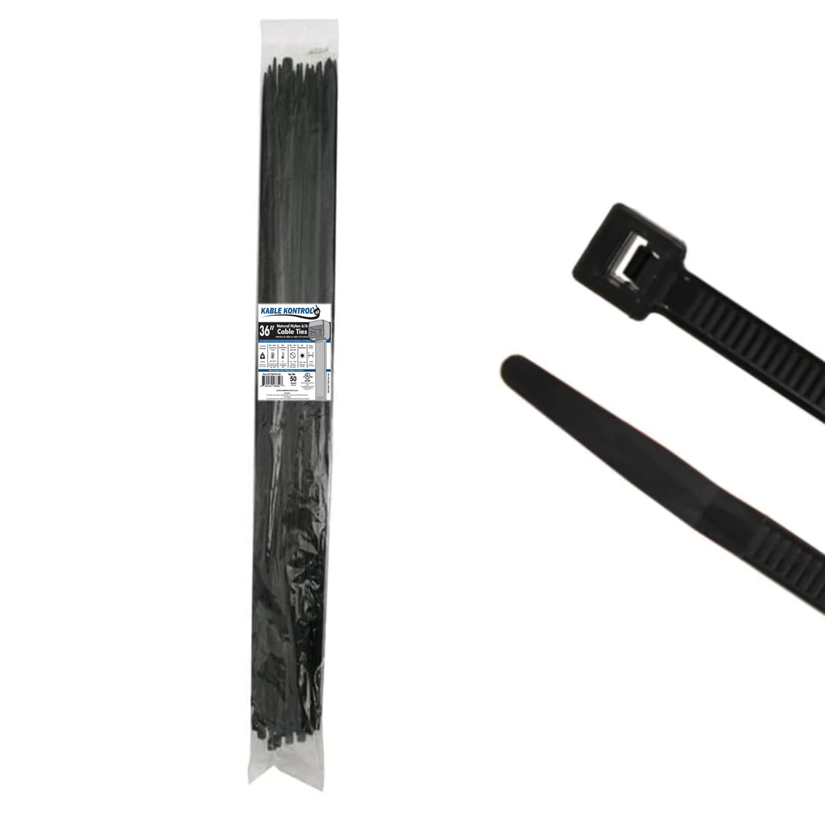 Kable Kontrol Cable Zip Ties, 4 Inch, 100 Pcs, 18lbs Test, Gray