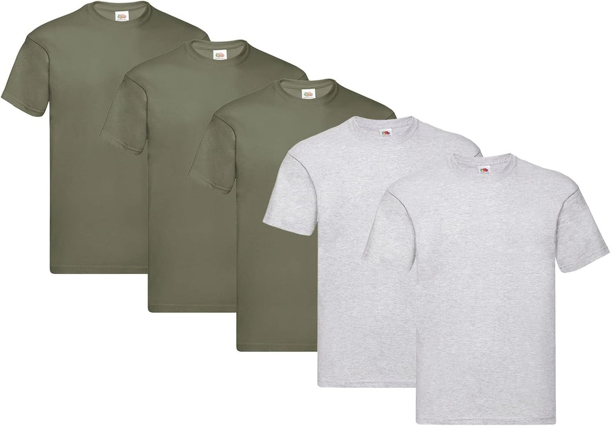 Fruit of the Loom Men's T-Shirt Iconic Tee, Lightweight Ringspun Tee, 5 Pack