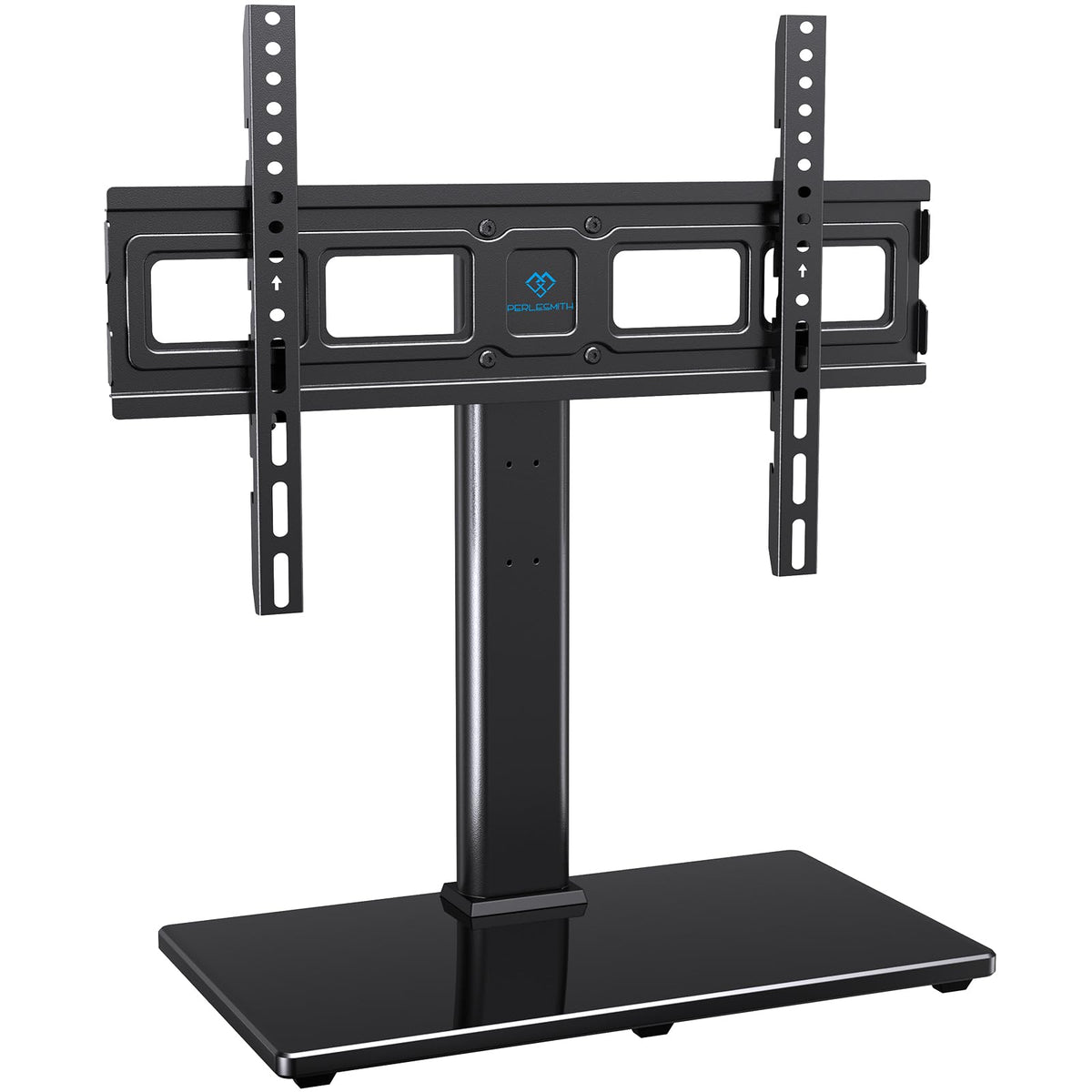 PERLESMITH Universal Swivel TV Stand for 24-60 inch TVs up to 99 lbs, 12 Height Adjustable Table Top TV Stand, TV Base Stand with Tempered Glass Base, Max VESA 400x400mm, PSTVS33