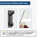pickpiff Self Adhesive Hook, 6KG Extra Sticky and Strong, Black 4 Pack