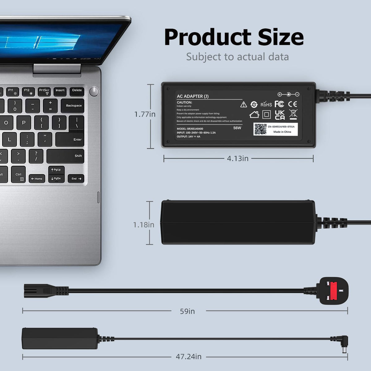 65W Laptop Charger Compatible with Microsoft Surface Pro Laptop Book Go