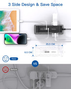 Extension Lead with USB Slots, 6 Way Outlets 5 USB (5A, 3 USB- C Port),1.6M