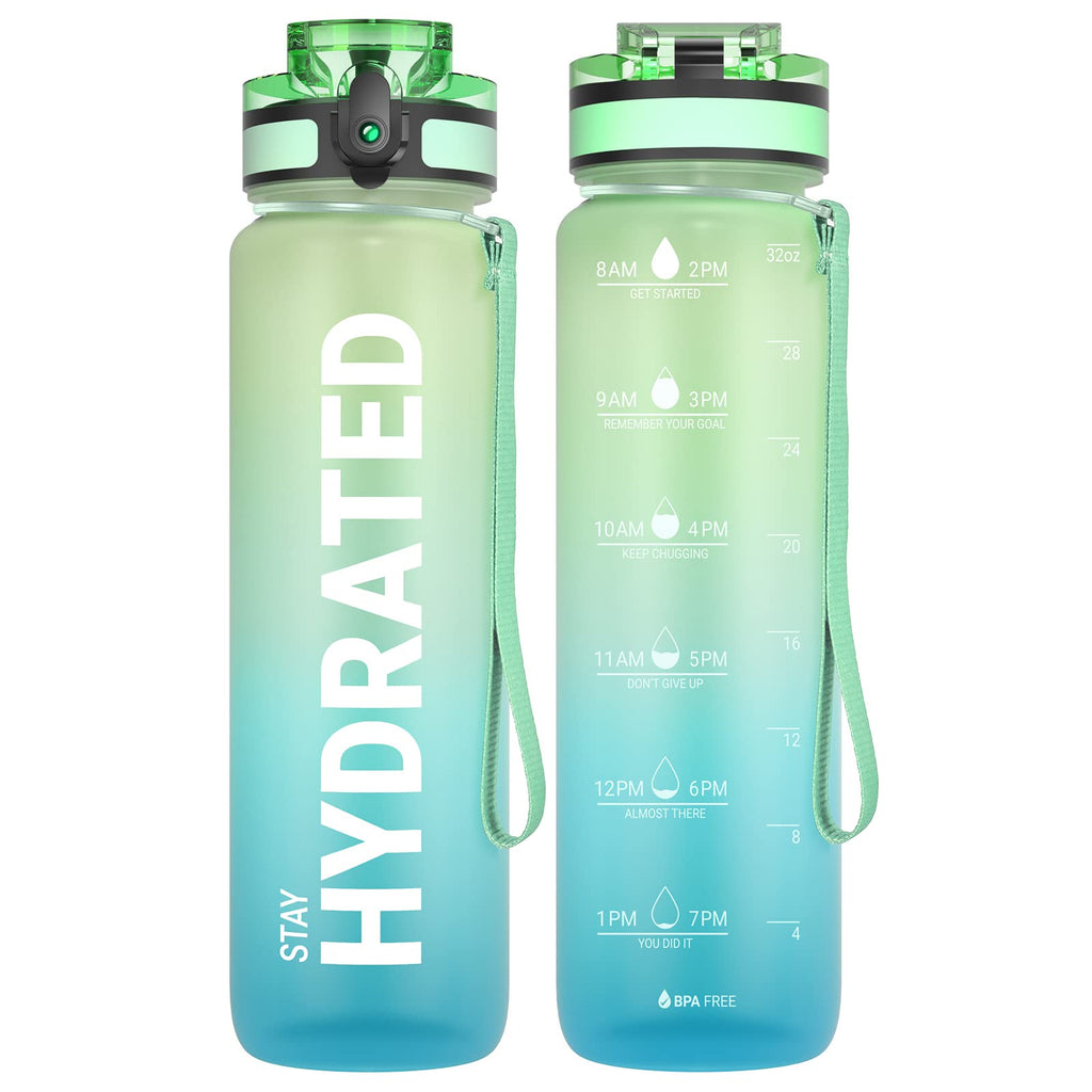 Sahara Sailor Water Bottle 1L, Leakproof Tritan Bottle with Time Marker