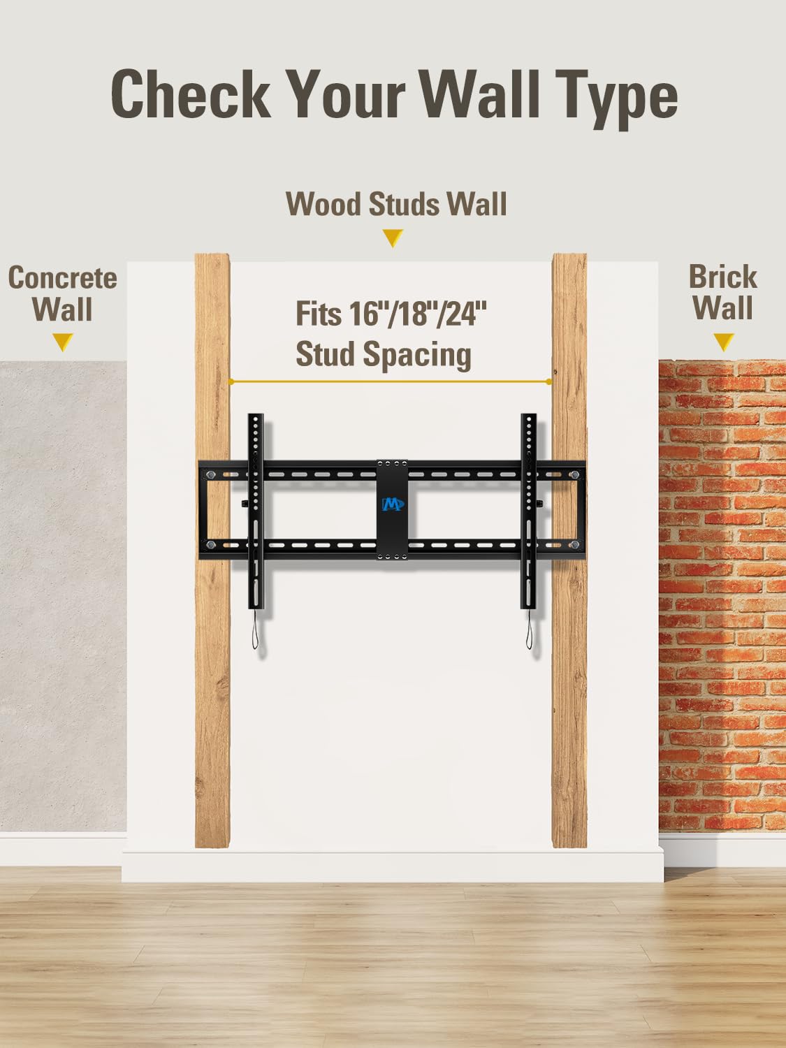 Mounting Dream Tilting TV Wall Mount for Most 37-90 Inch TVs up to 132lbs
