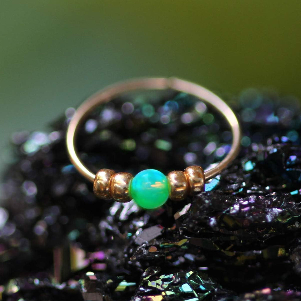 Ultra Thin Opal Nose Ring