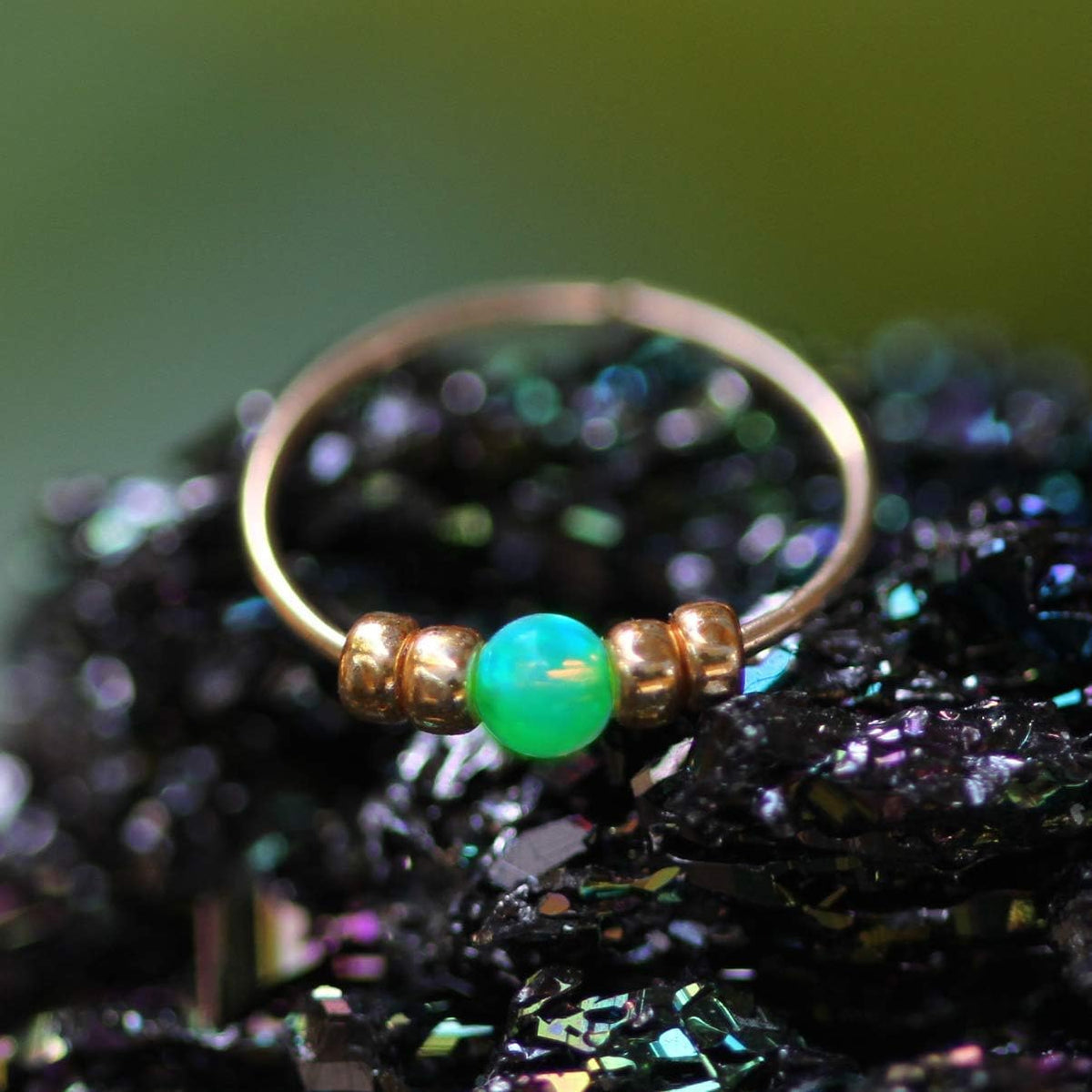 Ultra Thin Opal Nose Ring