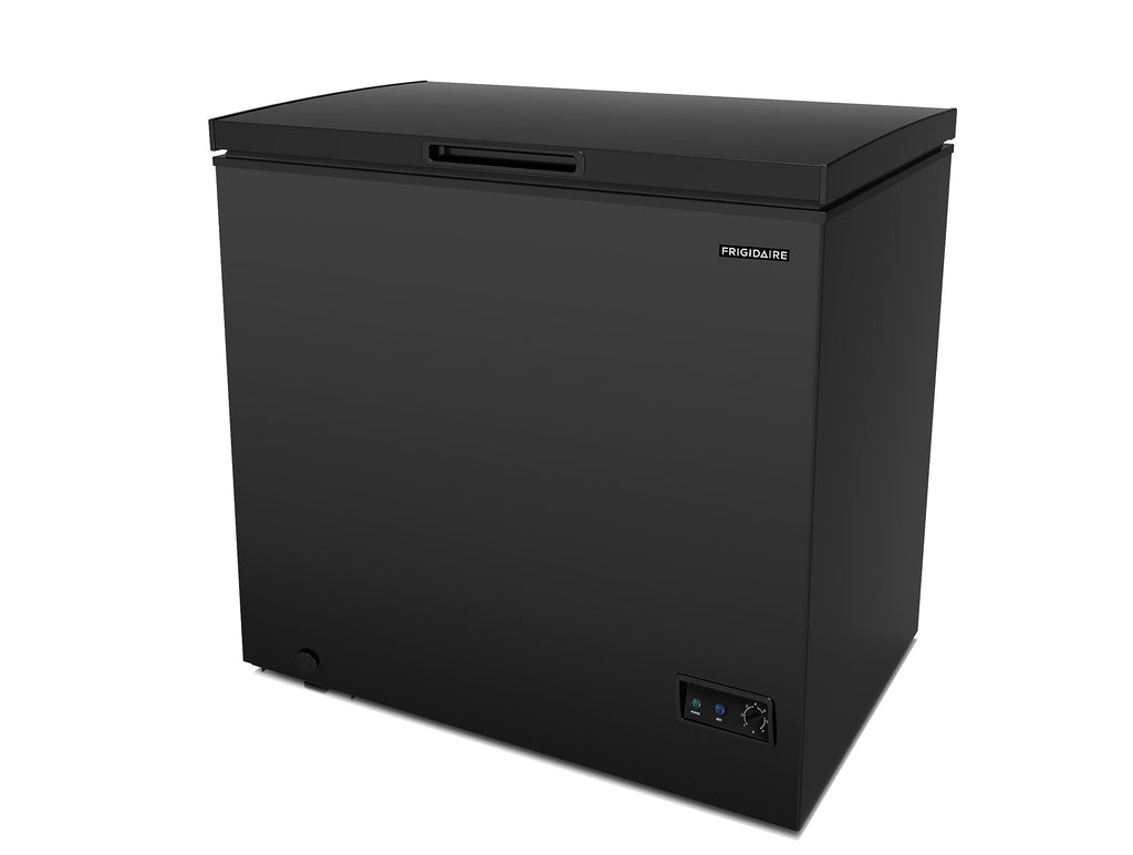 FRIGIDAIRE EFRF5003-BLACK Chest Deep Freezer-Garage-Ready, 5.0 Cu. Ft. Capacity, Black-Adjustable Thermostat-Removable Vinyl Coated Wire Basket-Easy Defrost Drain