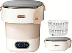 Portable Washing Machine with Spin Basket, Upgraded 20L Foldable Mini Washer【5-Min Wash・3-Min Spin・1-Year Free Replacement】Small Washing Machine for Travel, Dorms, RVs, Camping (Khaki)