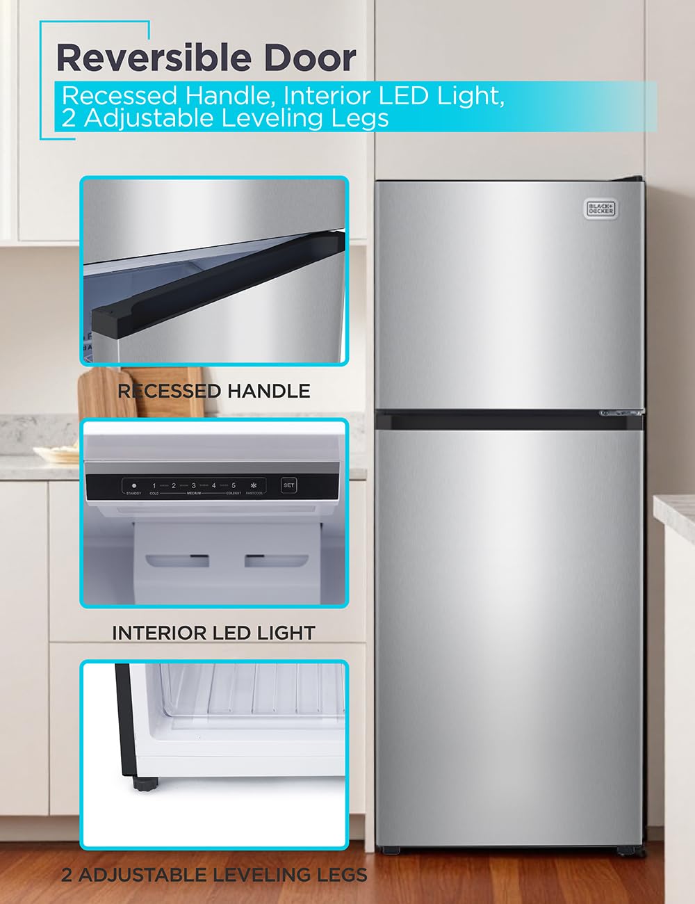 BLACK+DECKER 18.1 Cu. Ft. Top Mount Refrigerator with Ice Maker, BR1810HIMB
