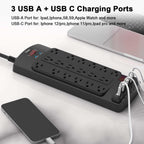 Yintar 6Ft Surge Protector Power Strip with 8 Outlets and 4 USB Ports