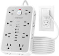 6 FT Surge Protector Power Strip with 6 USB, 16 Outlets, 2400J