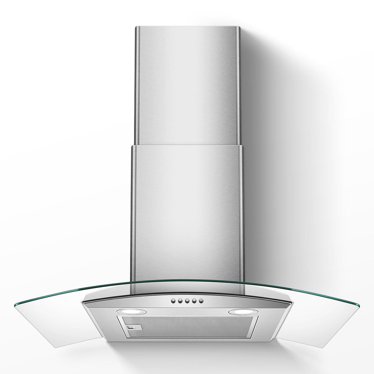 Tieasy Range Hood 30 Inch, 450 CFM Wall Mount Kitchen Hood with Ducted/Ductless Convertible Stainless Steel Filter Range Hoods 3-Speed Touch Control LED Lights