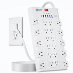 SUPERDANNY Power Strip Surge Protector, 22 AC 6 USB, 2100J, 6.5Ft,1875W/15A