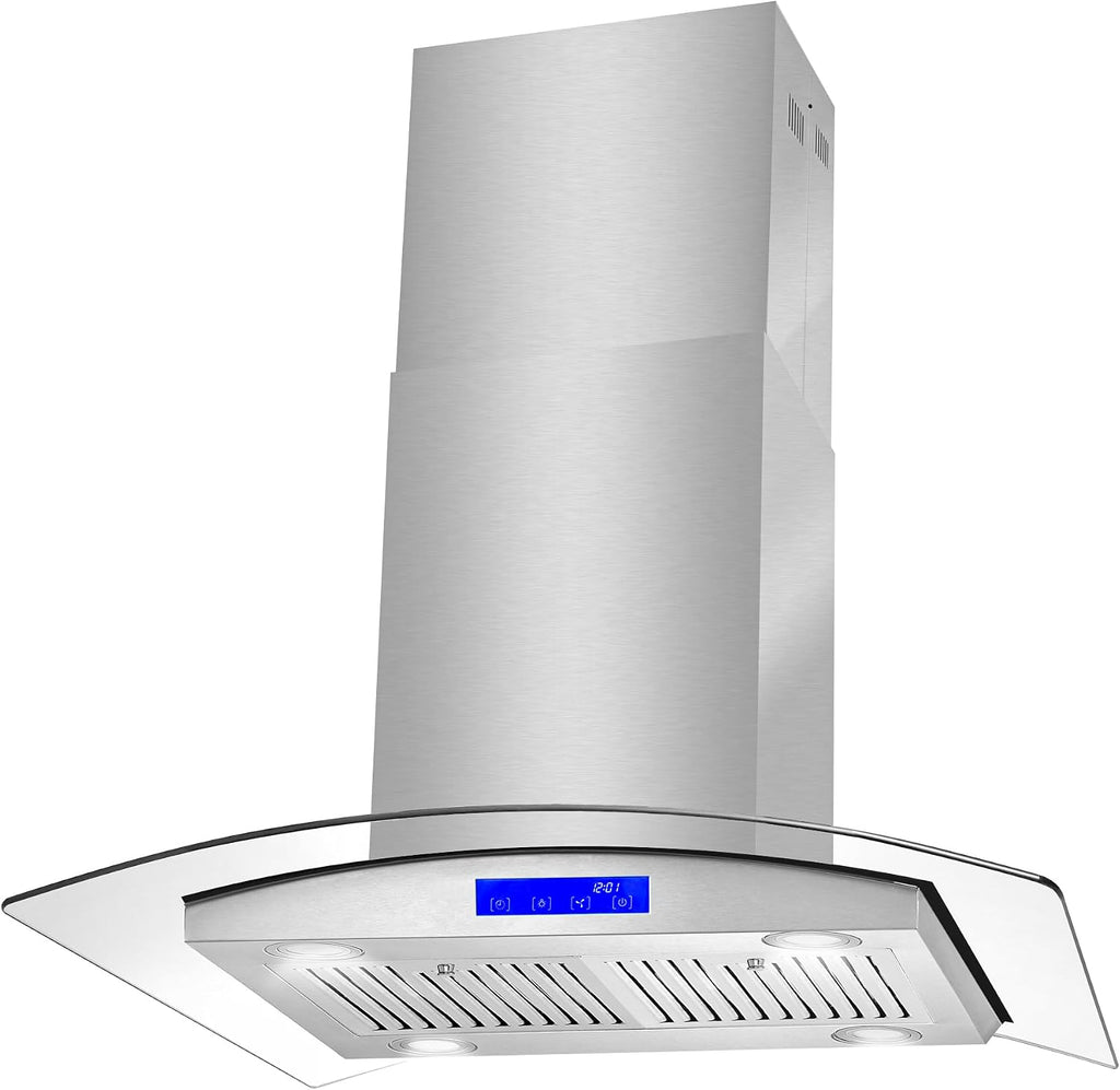 30 in. Lumin Coll 380 CFM Ducted Island Range Hood, LED, Stainless Steel
