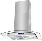 30 in. Lumin Coll 380 CFM Ducted Island Range Hood, LED, Stainless Steel
