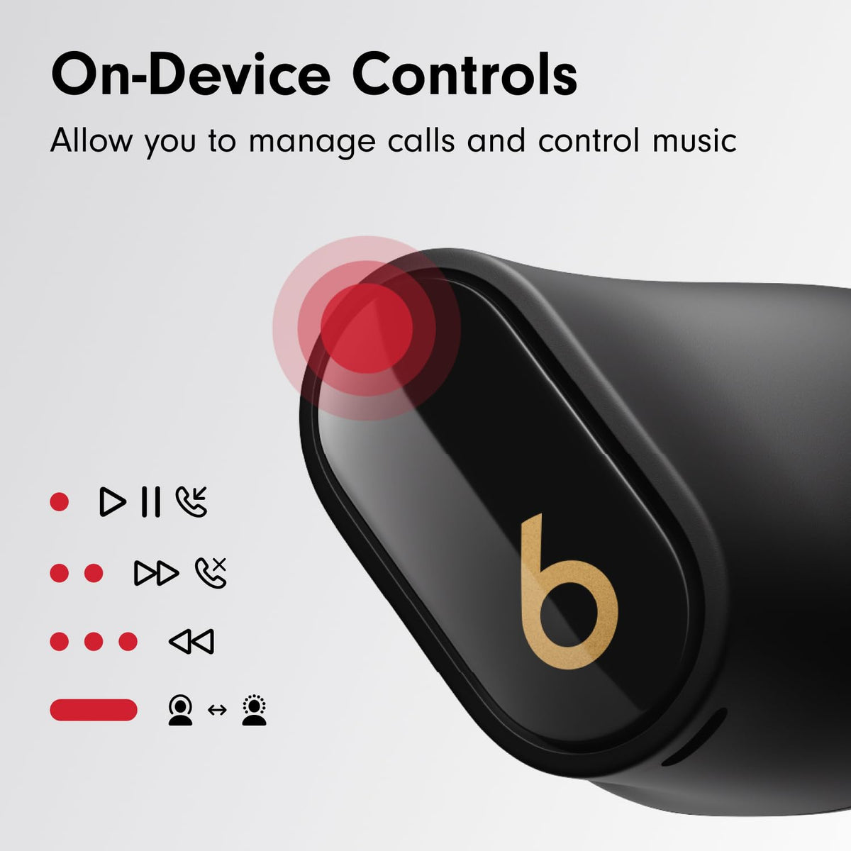 Beats Studio Buds + | True Wireless Noise Cancelling Earbuds, Enhanced Apple & Android Compatibility, Built-in Microphone, Sweat Resistant Bluetooth Headphones, Spatial Audio - Black/Gold