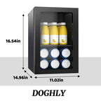DOGHLY 0.95 Cu.Ft Mini Fridge Mirror Door for Beverages & Skincare, 24 Cans