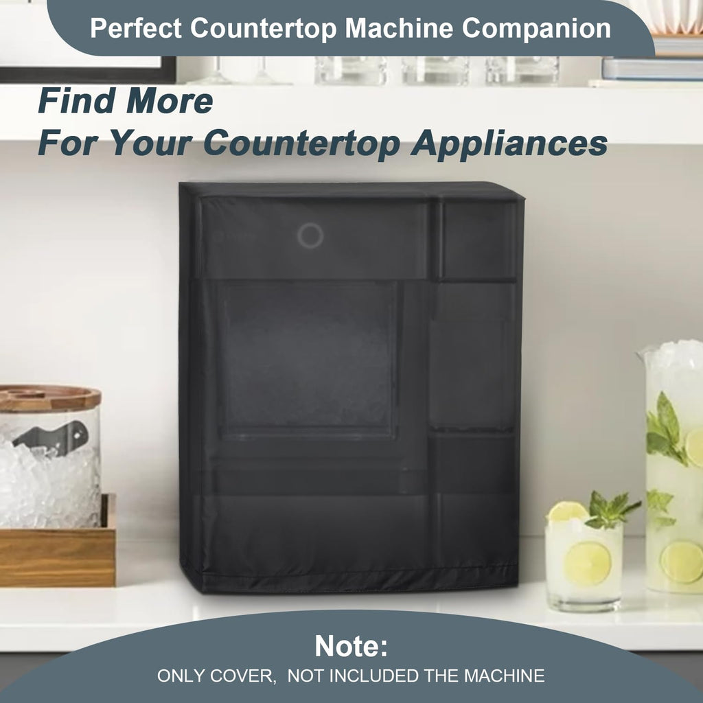 Commercial Ice Maker Cover, Universal Waterproof Shield for Appliances in Home, Garage and Office, Black