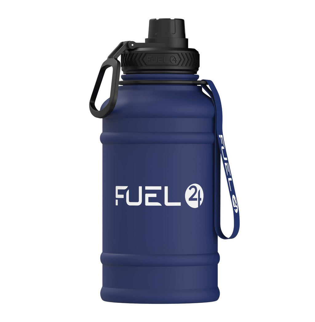 Fuel24 Stainless Steel Jug - 1.3 or 2.2 Litre Water Bottle - Extra Strong, BPA Free, Leak Proof - Large Gym Sports Bottle, 1.3L, 2.2L, Metal Bottle - Colour Options