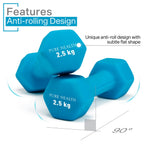 Neoprene Dumbbell Hand Weights Pair Home Exercise for Women Men Arm Pilates Dumbbells in 1kg 1.5kg 2kg 3kg 4kg 5kg 8kg 10kg Set