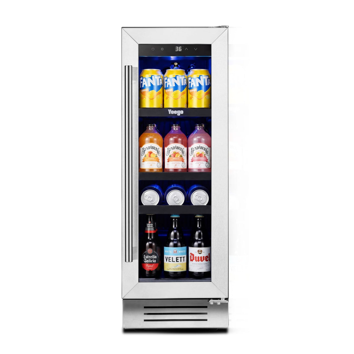 Yeego Beverage Refrigerator - 24 inch 180 Cans Beer Cooler with Glass Door