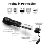 LE LED Torch, LE1000 Powerful Handheld Flashlight, Adjustable Focus, 4 PCs