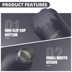 Stainless Steel Insulated Water Bottle, WATERSY Double Walled Metal Vacuum Flask Keep 24 Hrs Cold & 12 Hrs Hot Thermal Metal Sports Bottles 500ml BPA Free for Outdoor, Work, Gym, School (Black)