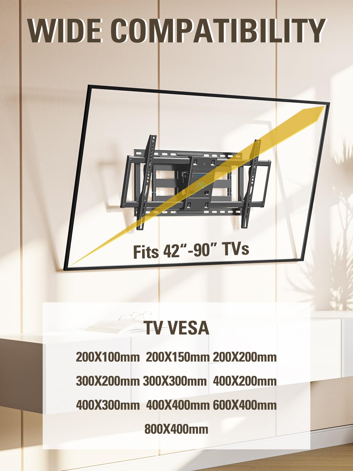 Mounting Dream Full Motion TV Wall Mount for 42-90 Inch TV up to 154lbs