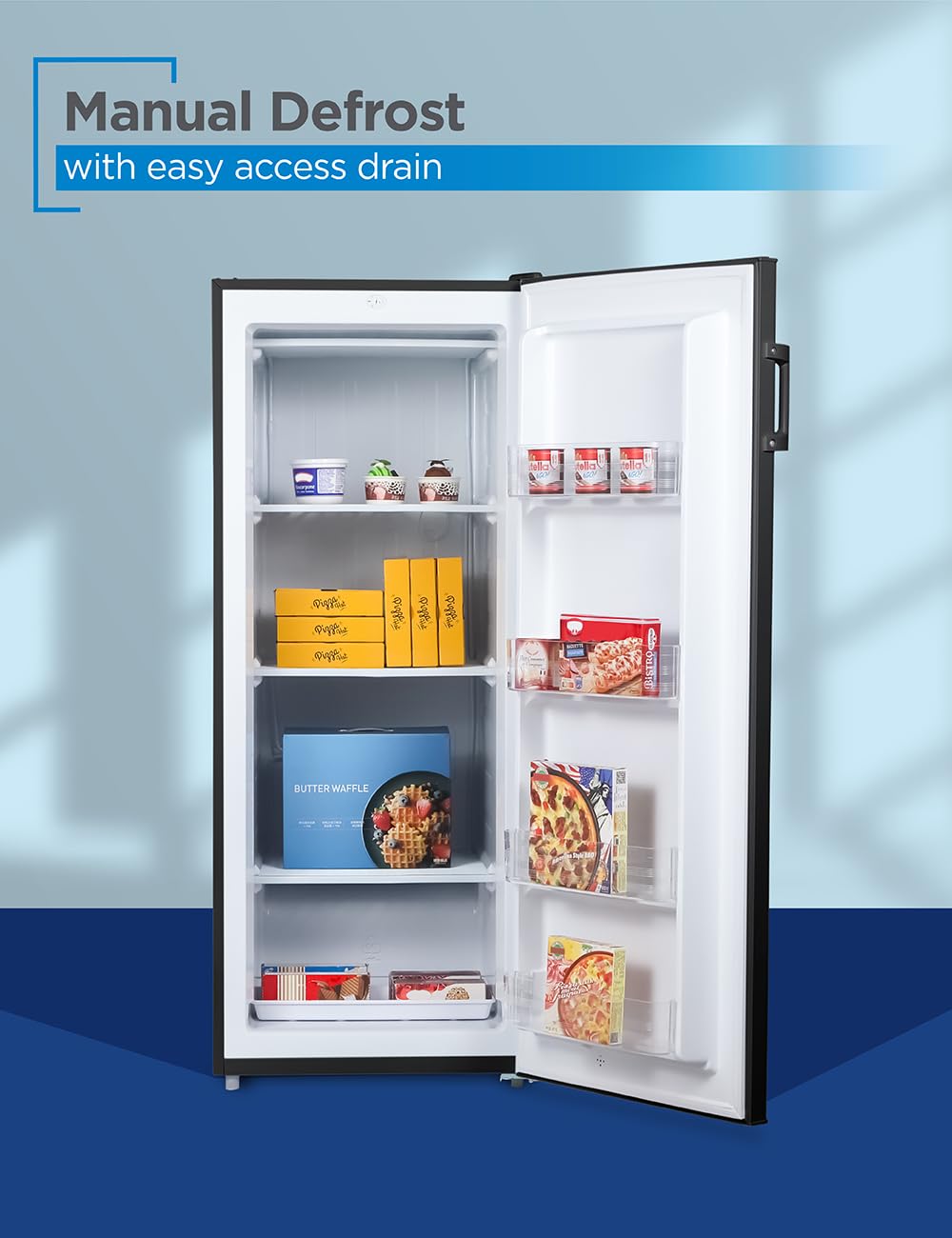 BLACK+DECKER 14 Cu. Ft. Convertible Freezer Refrigerator, Upright Freezer with Glass Shelves, ENERGY STAR rated, Frost Free, BUC1400XB, Black