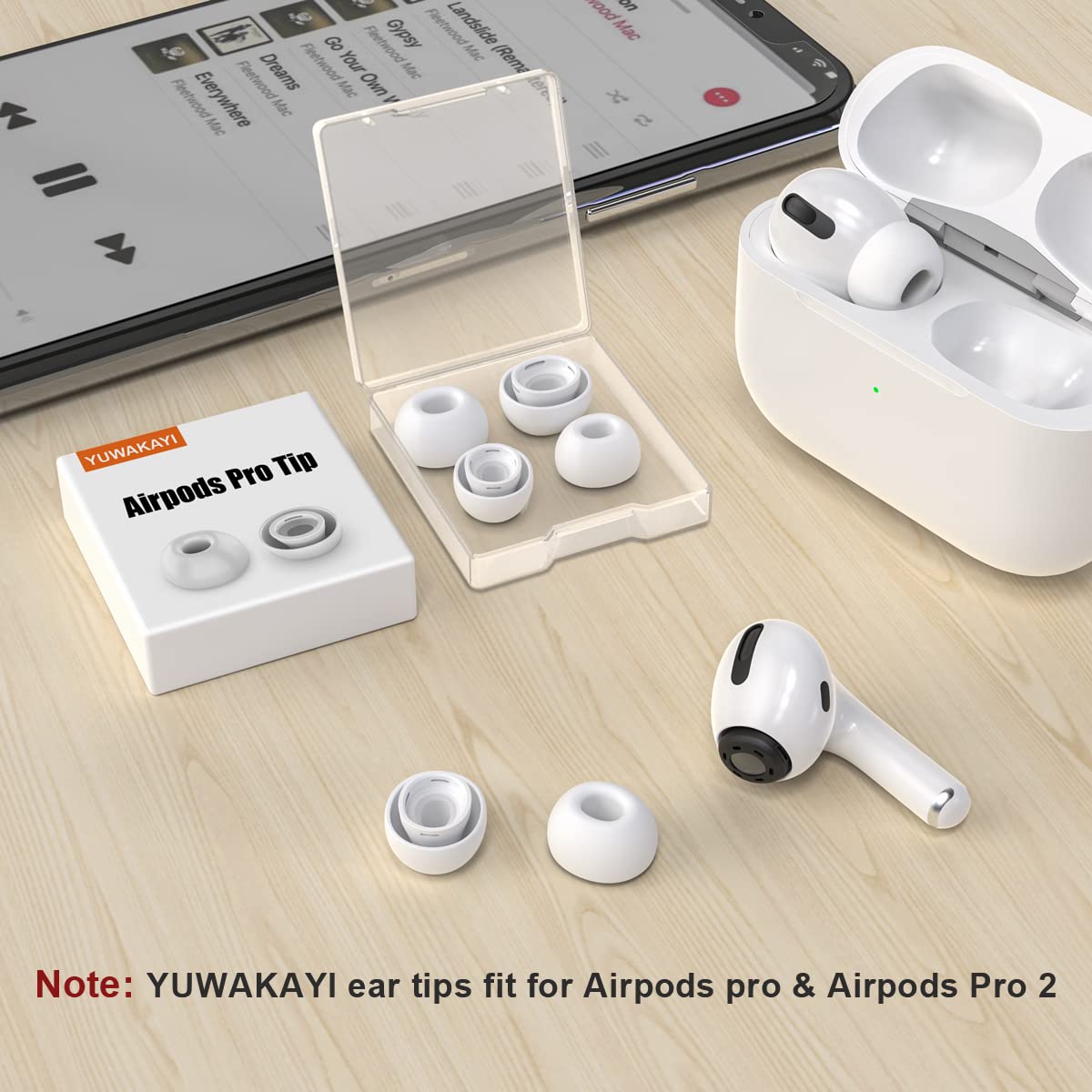 3 Pairs Replacement Ear Tips for AirPods Pro 2nd & 1st(Small, Black)