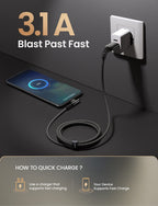 Samsung USB C Charger Cable, 2 Pack 2M Fast Charge, Right Angle Nylon Braided Type C Cable Compatible with S10 S9, Huawei, Google Pixel, Sony Xperia, LG