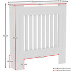 Vida Designs Chelsea Radiator Cover White - Medium - Modern Vertical Slat Design For Optimal Heat Circulation - H82xW111xD19cm - Painted MDF Cabinet Ideal For Living Room & Hallway