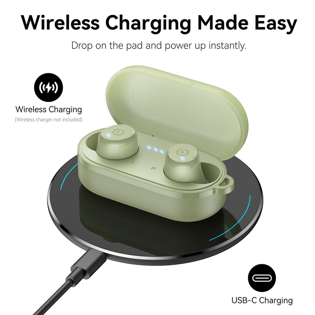 TOZO T10 Wireless Earbuds Powerful Bass Stereo Wireless Charging, APP, IPX8