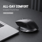 INPHIC Wireless Mouse Rechargeable, [Battery Level Visible], Silent Click USB 2.4G Cordless Mouse for Laptop PC Computer Tablets, 6 Buttons, 2400DPI 4 Adjustment Levels, Black