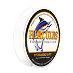Hercules Braided Fishing Line 4 Strands 100m-2000m 6lb-100lb Super Strong PE Fishing Wire Multifilament Fishing Lines for Saltwater & Freshwater Fishing