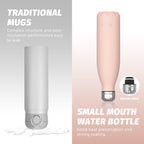Stainless Steel Insulated Water Bottle, WATERSY Double Walled Metal Vacuum Flask Keep 24 Hrs Cold & 12 Hrs Hot Thermal Metal Sports Bottles 500ml BPA Free for Outdoor, Work, Gym, School (Black)