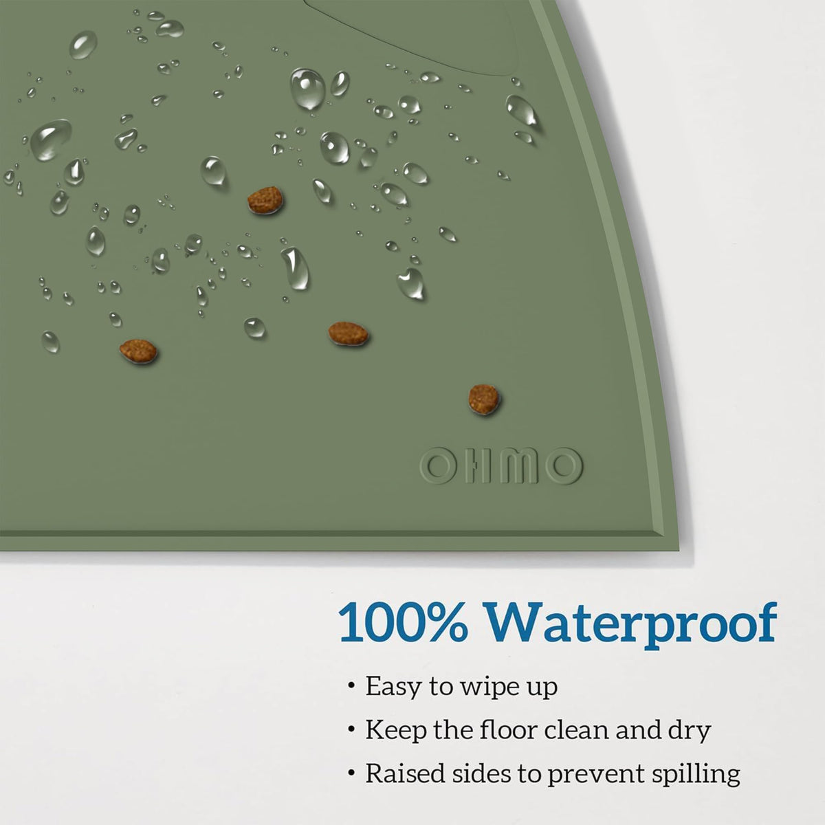 OHMO Silicone Cat Food Mat for Food&Water Bowls, 46x25cm, Honey
