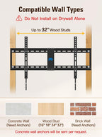 Mounting Dream Tilting TV Wall Mount for Most 37-90 Inch TVs up to 132lbs