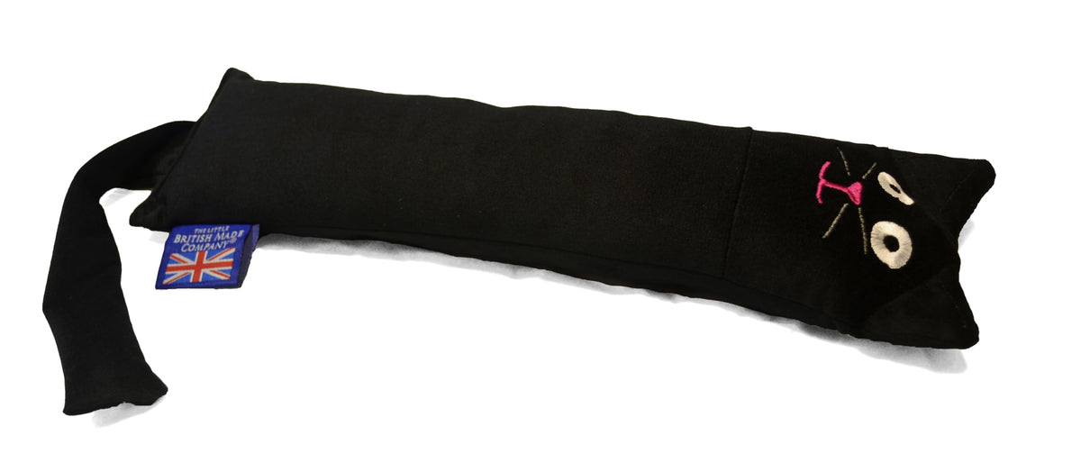 British-Made Refillable Catnip Kicker Toy – 50cm Plush Black Cat with Front Pocket & Bonus Catnip Refill Bag – Freshly Made in the UK, Durable & Eco-Friendly Fun (Black, Catnip, Refillable Cat Kicker)