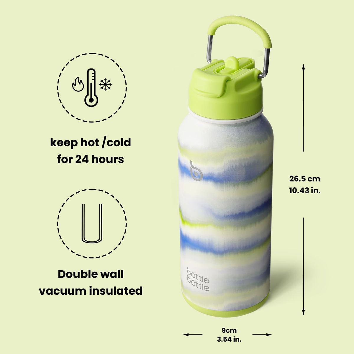 BOTTLE BOTTLE Stainless Steel Bottle with Straw and Pill Box