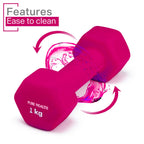 Neoprene Dumbbell Hand Weights Pair Home Exercise for Women Men Arm Pilates Dumbbells in 1kg 1.5kg 2kg 3kg 4kg 5kg 8kg 10kg Set