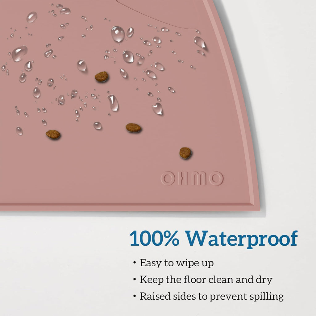 OHMO Silicone Cat Food Mat for Food&Water Bowls, 46x25cm, Honey