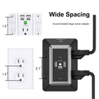 Multi Plug Wall Outlet Night Light, POWRUI 6 Outlet Extender & 3 USB Ports