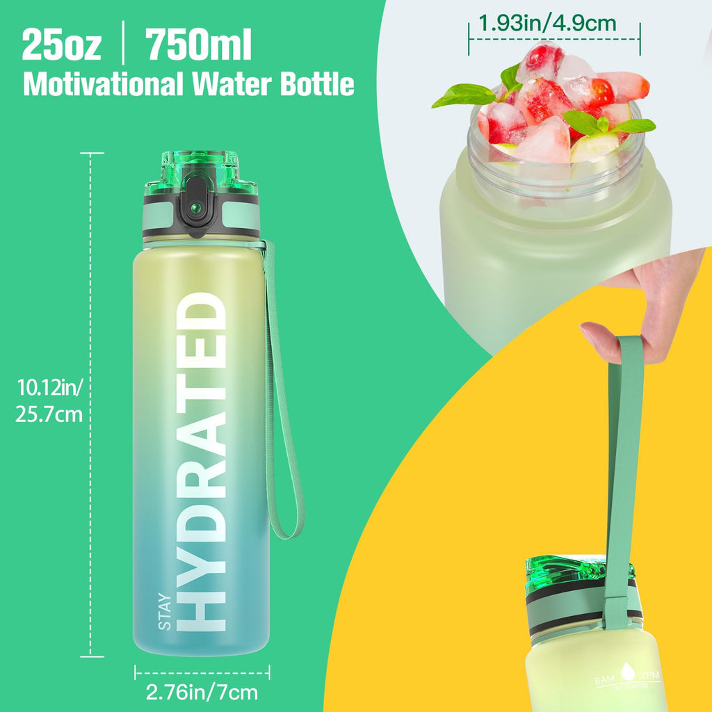 Sahara Sailor Water Bottle 1L, Leakproof Tritan Bottle with Time Marker