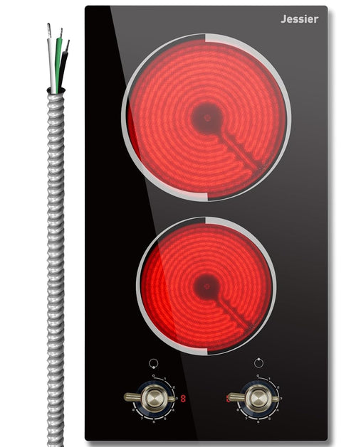 2 Burner Electric Cooktop 110V 2000W Countertop or Built-in