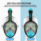 G2RISE SN01 Full Face Snorkel Mask with Detachable Camera Mount, Anti-Fog and Foldable Design, Advanced Breathing System for a Safe Adults/Kids Snorkeling Experience