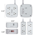 6 Ft Surge Protector Power Strip - YISHU 8 Widely Outlets with 4 USB Ports, 3 Side Outlet Extender with 6 Feet Flat Extension Cord, Ultra Flat Plug, Wall Mount, Desk USB Charging Station, ETL, Black