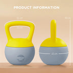 SPORTNOW 4/6/8/10/12kg Soft Kettlebell with Non Slip Handle Grey